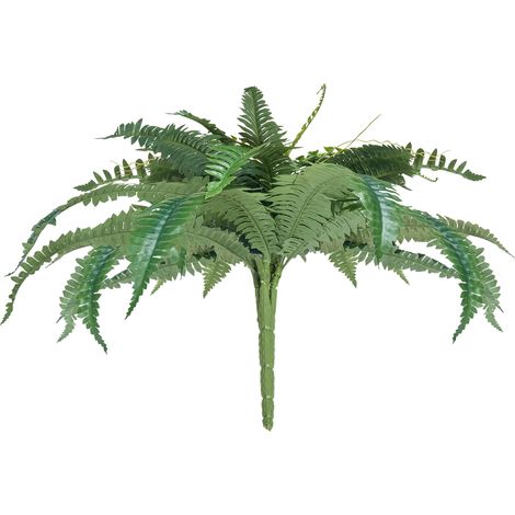 Mophorn Artificial Ferns Set of 2, 31-34 Inch Natural Spread, Large Hanging Boston Ferns with 30 Branches, Decorative Faux Plants for Home and Office (Pot Not Included)