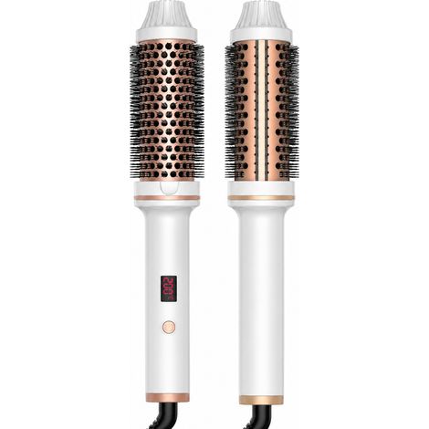 Fer à boucler et lisser multifonction 2-en-1 double PTC 21-30 mm blanc doré prise US doré 450 g – Livraison gratuite