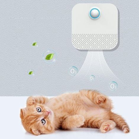 Smart Déodorant litière pour Chat, Absorbeur d'odeur Automatique, alimentée par USB, sans Parfum, Non Toxique, 99,9% sans Poussière, Convient pour Toilettes, Armoire, Cuisine(5200 mAh) (1/4)