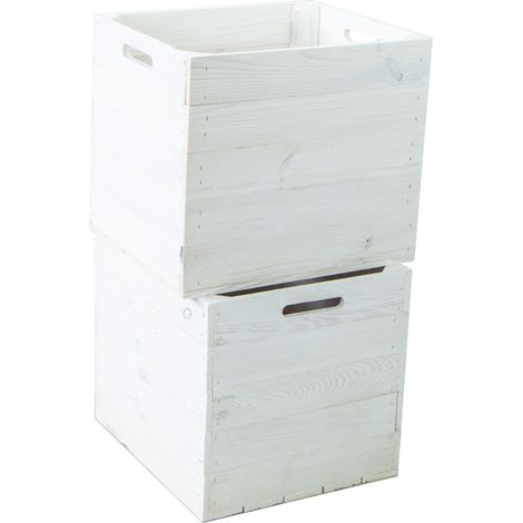2er set Holzkiste weiß passend für Kallax und Expeditregale Regaleinsatz (1/5)