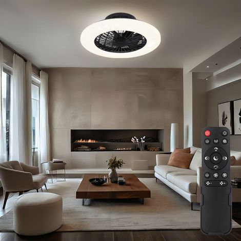 Ventilatore da soffitto con luce e telecomando Plafoniera silenziosa con ventola dimmerabile, timer luce notturna CCT effetto stella, LED 30 Watt 1800lm 3000-6500K, 50 cm, soggiorno (1/5)