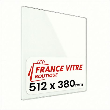 512 x 380 x 4 mm - Vitre de cheminée pour insert et poêle à bois - verre de rechange - France Vitre - jusqu'à 800°C - 380 x 512 x 4 mm (1/5)