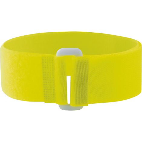5 Bracelets auto-agrippants fluo avec passant jaune (1/4)
