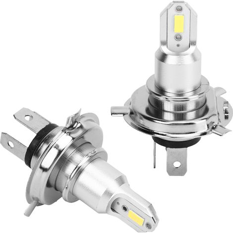 Lot de 2 ampoules LED pour phares de moto, éclairage puissant et stable, 2600 lm, 110 W, H4, pour voiture, SUV, camion, camping-car, lumière blanche / 6000 K (1/5)