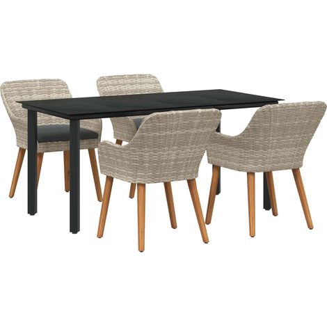 Ensemble de salle à manger pour jardin 5 pcs-Salon de jardin Gris clair 826375 (1/5)