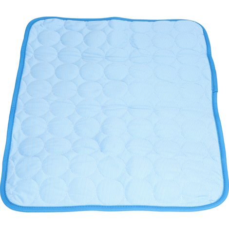 Tapis rafraîchissant pour animaux de compagnie, respirant et pliable, couverture auto-rafraîchissante pour chiens et chats de petite, moyenne et grande taille, bleu, taille L (70 x 55 cm) (1/5)