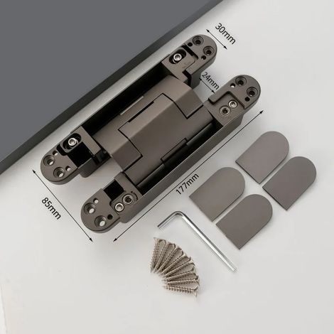 Charnière de porte invisible pliante à fermeture silencieuse et réglable hydrauliquement réglable (conception à roulement à billes) pour meubles (1/5)