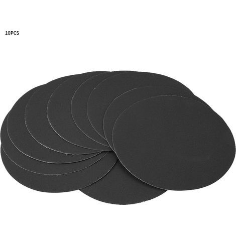 6-inch (15.2 cm) round sandpaper – 10 pieces, 180/400/1500/5000/10000 grit, plant fibers, wet or dry use (1/5)