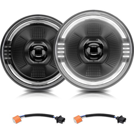 Set di 2 fari a LED rotondi impermeabili da 7 pollici con luci diurne (DRL) anabbaglianti e abbaglianti, di ricambio per Jeep, Chevy, Ford, Land Rover e Hummer.