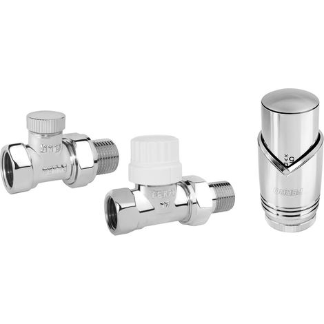 Conjunto termostático decorativo tipo ZTM30CR, recto, cromado, sin preajuste