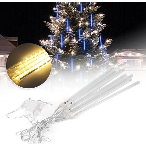 Lampe cascade étanche à 144 LED, effet pluie d'étoiles filantes, lampe décorative jaune pour cour (1/5)