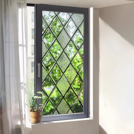 Film pour vitres effet vitrail, film de protection de la vie privée, convient pour décorer les fenêtres des maisons ou des bureaux, 45 x 100 cm.
