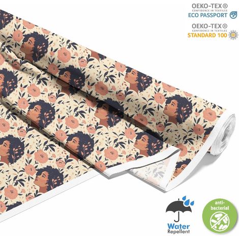 Dekorativer Oxford-Stoff für den Außenbereich – Feminines Motiv DX10338 (1/5)