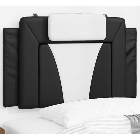 vidaXL Coussin de tête de lit Viana noir et blanc 90 cm similicuir (1/5)