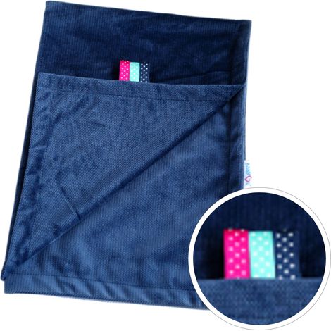 BabyU, copertina per neonati a doppio strato con nastri sensoriali in velluto 75x55 cm (1/5)