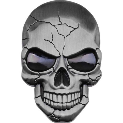 Autocollant de Voiture 3D Métal Decal Crâne Punisher Étanche Décoration Logo Crâne Emblème Badge Decal pour Voiture Camion Moto Réfrigérateur Ordinateur Porte Argent