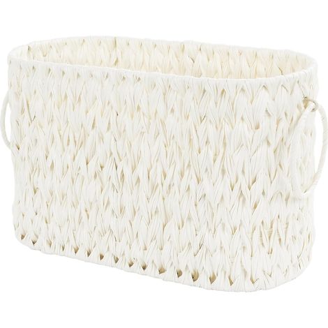 Grand Panier à Papier Toilette, Style bohème, décoratif, Grand Panier en Osier pour Rangement de Salle de Bain, autoportant (1/5)