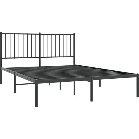 Bettgestell mit Kopfteil Metall Schwarz 140x190 cm vidaXL