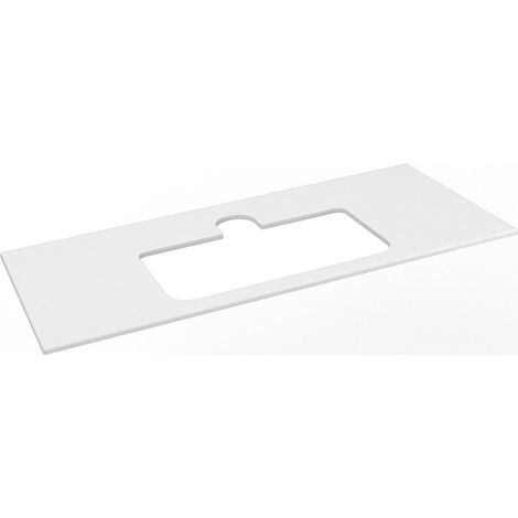 BRAHEA Plan de travail Rockstone, trou pour lavabo, 111,6x51,5cm, blanc mat