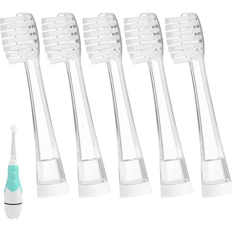 Lot de 5 Brossettes de Rechange Enfants pour Seago SG513/SG977/SGEK6/DT-K6/DT-BB1, Brosse à Dents Électrique pour Seago, Têtes De Rechange Souples 3+ans (1/5)