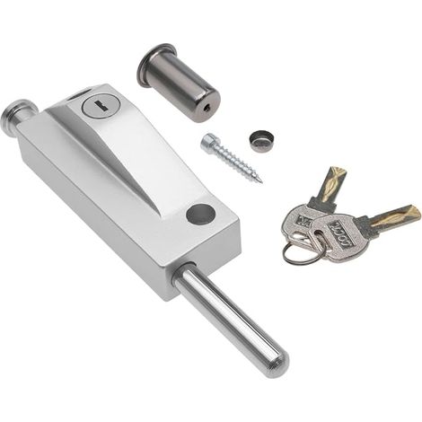 Zinc Alloy Spring Door Stop 11cm x 4cm Door Stop with Key 12mm Hole Bolt Automatic Composite Lever for Glass Door Framed Revolving (1/5)