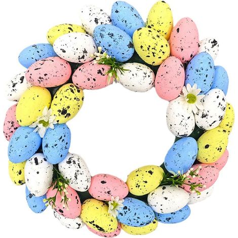 Guirlande De Porte - Couronne De Fleurs Artificielles - Décoration De Printemps Et Pâques - 33 Cm (1/5)