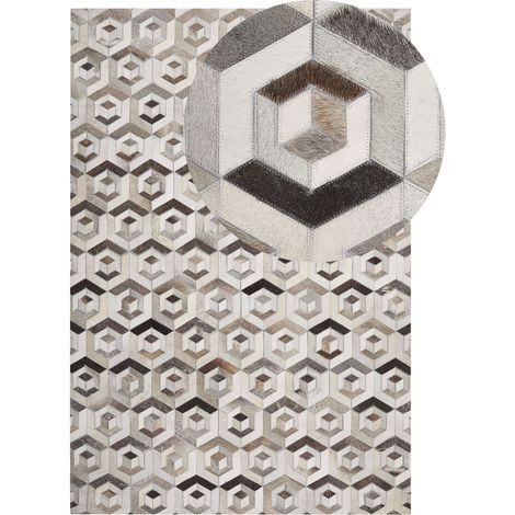 Teppich TAVAK Beige 140 x 200 cm Echtleder (1/5)