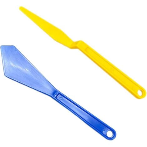 Lntyq 2 Pièces Raclette Voiture Outils de Film Teinté et Durables Grattoirs Vinyle Compacts avec Bords Lisses pour Pose et Nettoyage de Film Automobile, jaune et bleu, Plastique, 17.51.6cm (1/5)