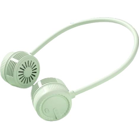 Ventilateur à suspendre au cou portable pliable rechargeable USB, mini ventilateur double tête sans fil silencieux, accessoire rafraîchissant compact adapté au bureau, aux sorties extérieures et aux v (1/5)