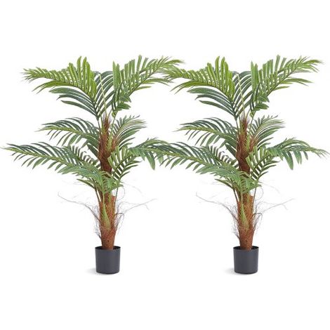 Albero Artificiale, Pianta Finta 2 Pezzi Alta 1,22 m Areca Palma (1/5)