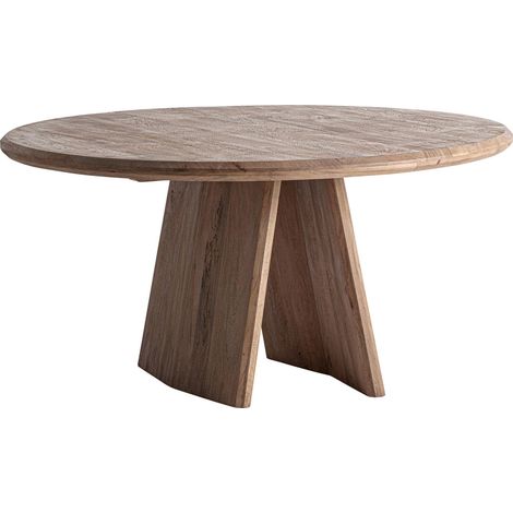 Table de salle à manger contemporaine en bois de manguier marron - Marron bois de manguier naturel (1/5)