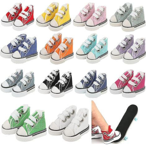 14 paires de mini-chaussures pour les doigts, adorables petites chaussures pour le breakdance, le fingerboard, les poupées et les mini-baskets.