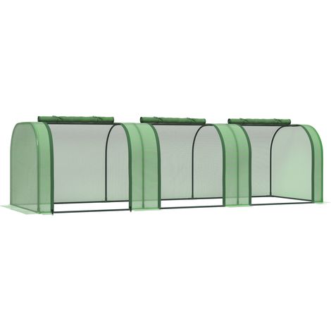 Mini serre de jardin serre à tomates fenêtres zip enroulables vert (1/5)