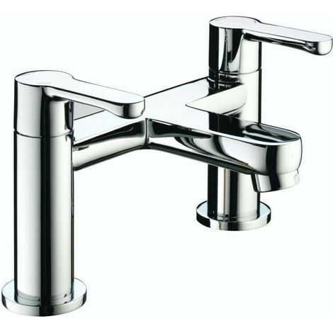 Bristan Nero Bath Filler Double Lever Tap Luxurious Modern Chrome Deck Mounted