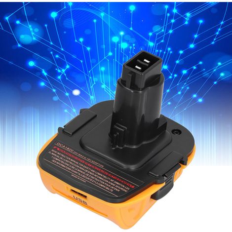 Der Akkuadapter DCA1820 ist kompatibel mit Dewalt 18V Lithium-Ionen-Elektrowerkzeugen und Dewalt Nickel-Cadmium-Elektrowerkzeugen. (1/5)
