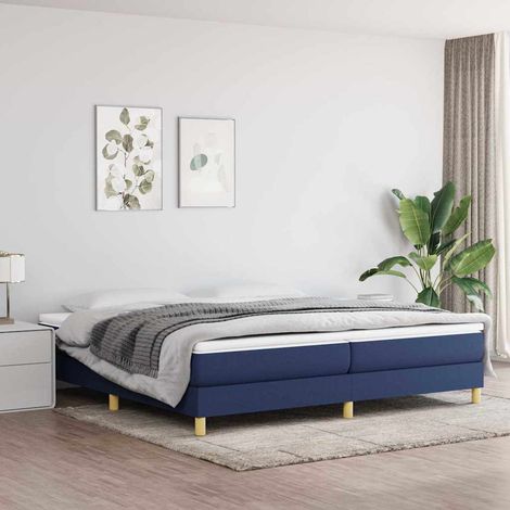 Sommier à ressorts de lit - Sommier pour Adulte et Enfant - Bleu 200x200 cm Tissu BV544386 - BonneVie (1/5)