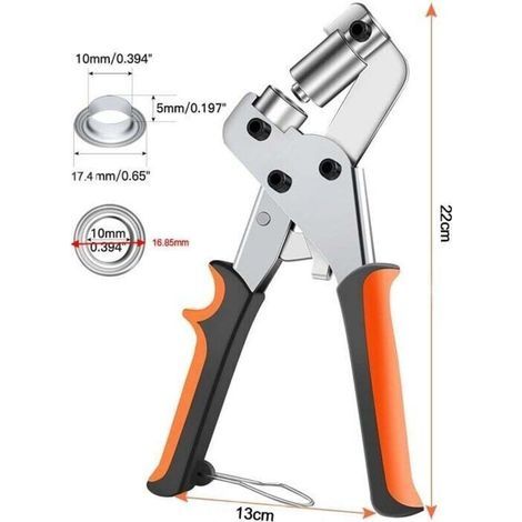 Ösenzange für Planen, Ösenzange mit 300 10mm Ösen, Ösenzange für Planen, Stoff, Leder, Karton, Plakate, Banner und mehr. (1/3)