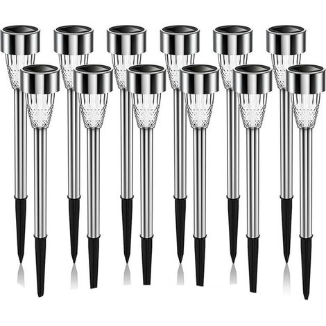 Solar Garden Lights, 12PCS IP65 Waterproof Solar Ground Lights, Solar Decorative Lighting for Paths, Patios, and Lawns (1/4)