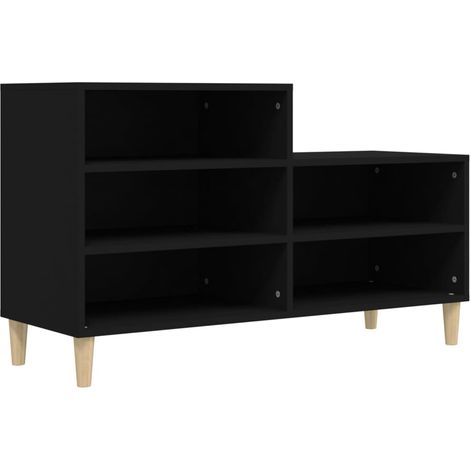 Armoire à chaussure  Meuble à chaussures Noir 102x36x60 cm Bois d'ingénierie (1/5)