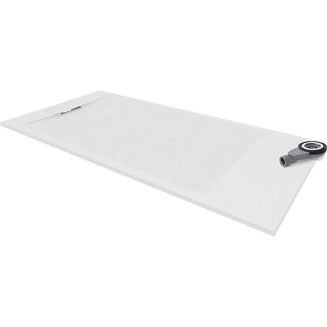 Plato de Ducha Extraplano SMC POLAR 80x100 cm - Blanco RAL9016 - Antideslizante, Textura Piedra, Duradero - Incluye Sifón
