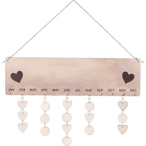 Ensemble de calendriers muraux en bois à suspendre pour les anniversaires de la famille et des amis (1/5)