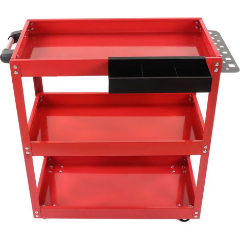 Chariot de Rangement Roulant 3 Étagères avec Roulettes Freinables, Caddie à Outils Roulant pour Cuisine Maison Bureau (1/5)