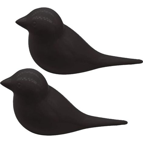 2 pcs Crochet de décoration d'oiseau mural italien décoration murale de porte de chambre patère en trois dimensions patère simple patère cadeau en résine (noir 11cm),