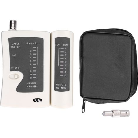 Testeur de câble réseau NS‑468B (1088j) RJ45 RJ11 multimètre multifonction ergonomique alimentation 9V DC (1/5)