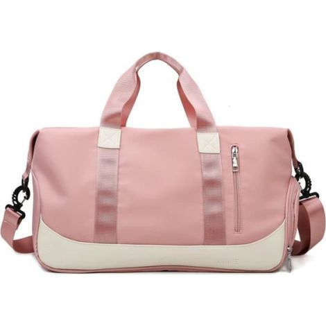 Sac De Sport - Nylon Impermeable 47x22x25 Cm - Compartiment Chaussures Sec Et Humide - Pour Yoga Natation Fitness Voyages - 1 Unite