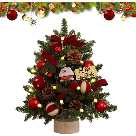 Mini sapin de Noël, décoration de bureau, sapin de 45 cm (rouge) (1/5)