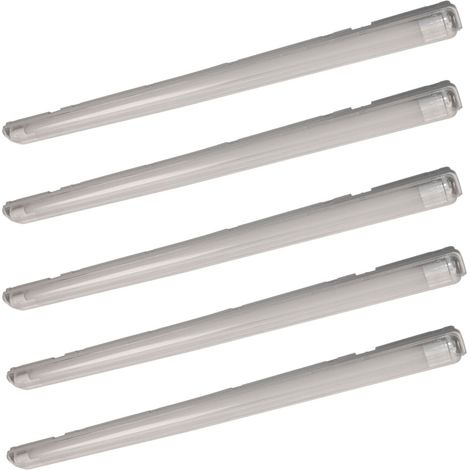 5x Vasche LED, lampade, tubi, ambienti umidi, magazzini, corridoi, uffici, plafoniere, bianco