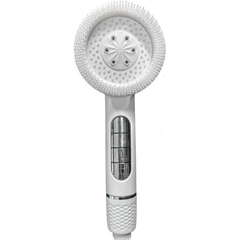 Cabezal de Ducha Anti-Cal Anticalcáreo Ahorro de Agua Alta Presión Filtro 3 + 1 Tipos de Chorros Ahorro de Agua con Función de Masaje Parada Instantánea y Portátil Cabezal de Ducha con Filtración Blan (1/5)