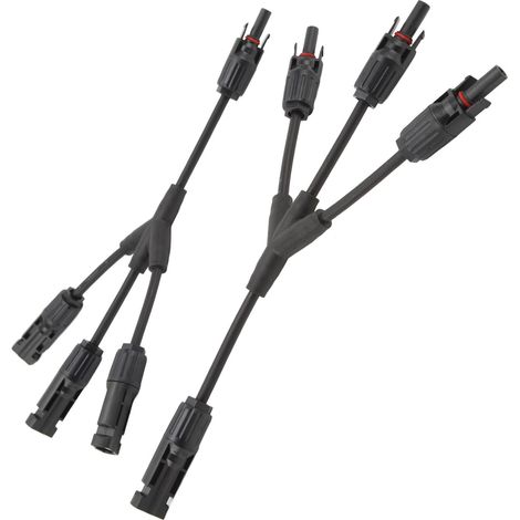 Kit de 2 connecteurs solaires 3 vers 1 en Y avec adaptateur parallèle et prise pour panneau solaire (1/5)
