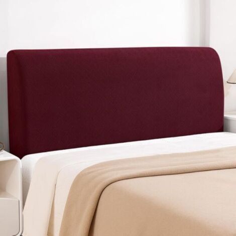 Housse Tete De Lit, 200CM, Housse De Tête De Lit Extensible Doux, Couvre Tete De Lit Antipoussière, Moderne Couvre De Protection Tête De Lit, Decoration Noel, Bordeaux